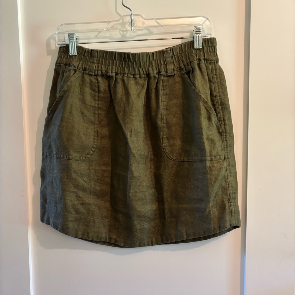 Loft Green Linen Skirt Size Small